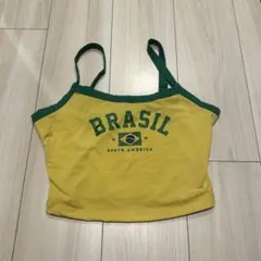 BRASIL ブラジル クロップド キャミソール 黄色　緑 Y2K イエロー