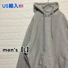 ●D308【US輸入】 スウェットパーカー グレー系 men's【L】