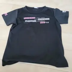 FILA 半袖Tシャツ ブラック ピンク ロゴ スポーツ