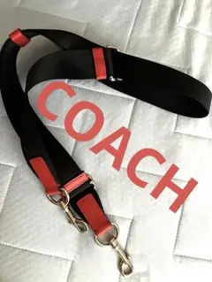COACH バッグ用 ショルダーストラップ ブラック×オレンジ