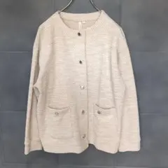 HK WORKS LONDON ノーカラージャケット L ベージュ