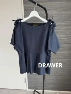 Drawerバックリボン 半袖カットソー ネイビー フレア - メルカリ