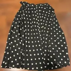 jean Dore ドット柄 フレアスカート ブラック