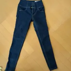 ISKO ハイウエスト スキニーパンツ ダークブルー