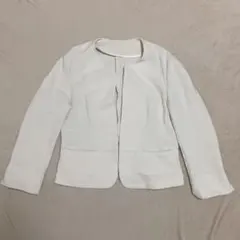 destyle ノーカラージャケット ストレッチ アイボリー