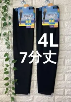 レギンススパッツ 2枚 接触冷感 股擦れ防止 大きいサイズ 4L 7分丈①