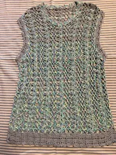 レース編みノースリーブベスト