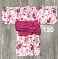 サンリオ マイメロ　浴衣　ピンク　120 セット　帯びつき　マイメロディ