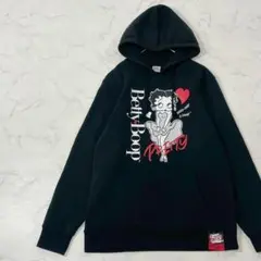 Betty Boop 大きめ ロゴ ベティーちゃん プリント 長袖 パーカー