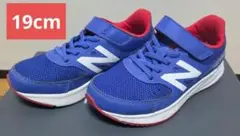 ★19cm★New Balance キッズスニーカー 青/赤
