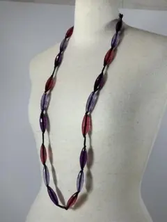 アクセサリー　ネックレス　パープル×ピンク