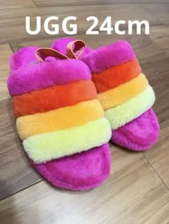 正規品！アグ　UGG フラップイヤースライド　ムートンサンダル　24cm