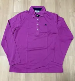 【adidas golf】長袖ポロシャツ紫ピンク