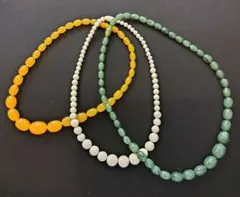 レトロ ビーズネックレスセット