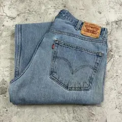 00s　リーバイス505　デニムパンツ　テーパードジーンズ　古着　水色　W38