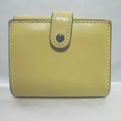 COACH 三つ折財布 イエロー スナップ留め