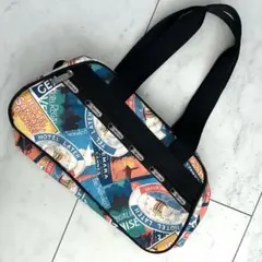 LeSportsac レスポートサック　ミニボストン型トートバッグ トラベル柄のサムネイル