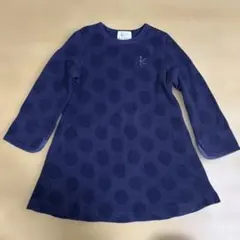 ネイビー ドット柄 ワンピース 110cm