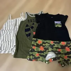 Babydoll 迷彩柄ロンパース GAP babyあらいぐま　　　ストライプ