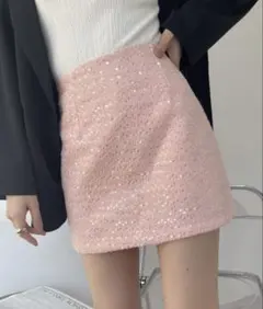 スパンコール台形ミニスカート♡✧*。