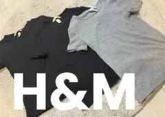 H&M エイチアンドエムシンプルリブ半袖Tシャツ3枚ブラック グレー XSのサムネイル