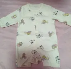 動物柄ロンパース クリーム色