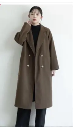 Aunt Marie's オーバーダブルチェスターコート　ブラウン