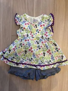 ANNA SUI mini オリジナルフルーツ柄プリント布帛セットアップ