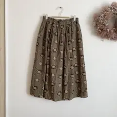 サマンサモスモス kazumi サス付刺繍スカート チャコールグレー - メルカリ