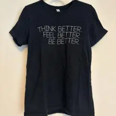 ベラキャンバス Tシャツ クルーネック 英字 M 黒 綿 お出かけ 旅行 デート