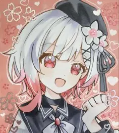 魔法少女ノ魔女裁判　桜羽エマ　手描きイラスト　まのさば　色紙