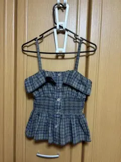 チェック柄フリルビスチェ