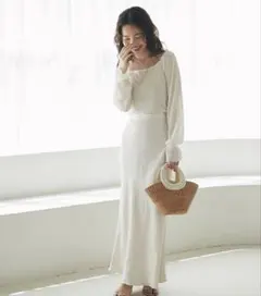 【美品】ラブティックボンボン きらきらサテンロングナロースカート 38