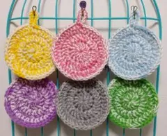 アクリルたわし (少し厚め)　６枚セット56　エコたわし