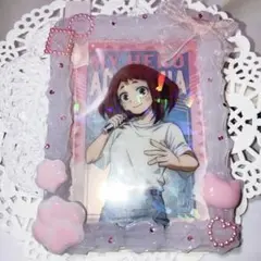 硬質ケース デコ トレカケース ホイップデコ リボン 肉球 ピンク 猫