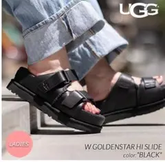 UGG W GOLDENSTAR HI SLIDE サンダル　ブラック