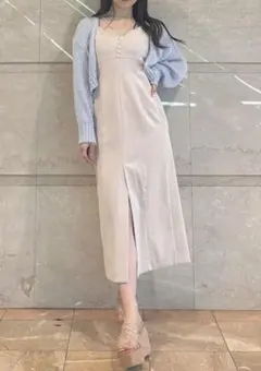 Iラインキャミワンピース　ベビーピンク