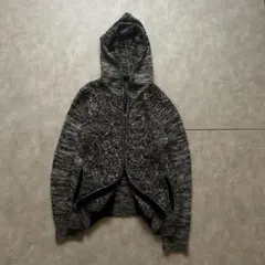 archive grunge knit parka y2k gray