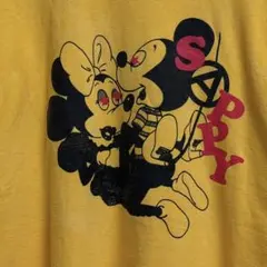 美品❗️ 【Sappy】サッピー ミッキー&ミニー グラフィックTシャツ 黄色 L