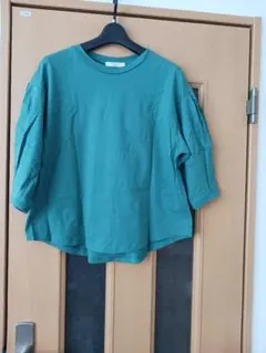 Samansa Mos2 グリーン 五分袖Tシャツ