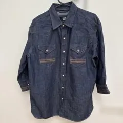 ポロラルフローレン インディゴ ウォッシュ加工 デニムシャツ L 山下