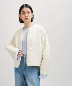 ADAM ET ROPE アダムエロペ アートキルティングブルゾン