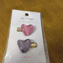 ハート型ヘアピンセット ピンク パープル