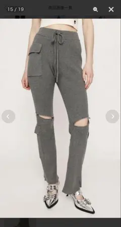 SLY KNEE ZIP KNIT FLARE パンツ