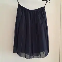 COMME CA ISM ネイビー シフォン プリーツスカート M