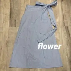 【最終値下】flowerストライプ フレアスカート リボン付きのサムネイル