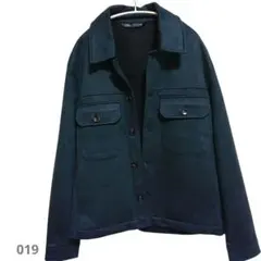 ザラ ZARA フェイクスエードジャケット メンズ ネイビー
