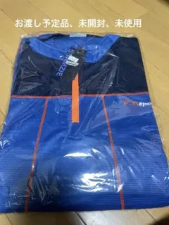 SSAMZIE SPORT 땀 흡수성 퀵 드라이 롱 슬리브 하프 지퍼 탑 블루 신품 미사용