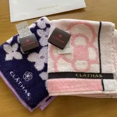CLATHAS 花柄 タオルハンカチ 2枚