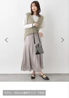 グローバルワーク GLOBAL WORK シャギーベストセット グレージュ美品